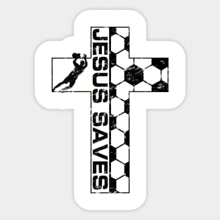 Jesus Saves Soccer Goalie Christian Cross Goalkeeper Sticker